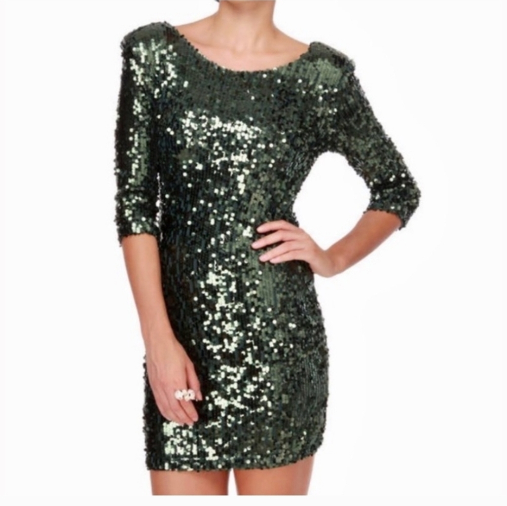 Blaque Label Green Sequin Mini Dress